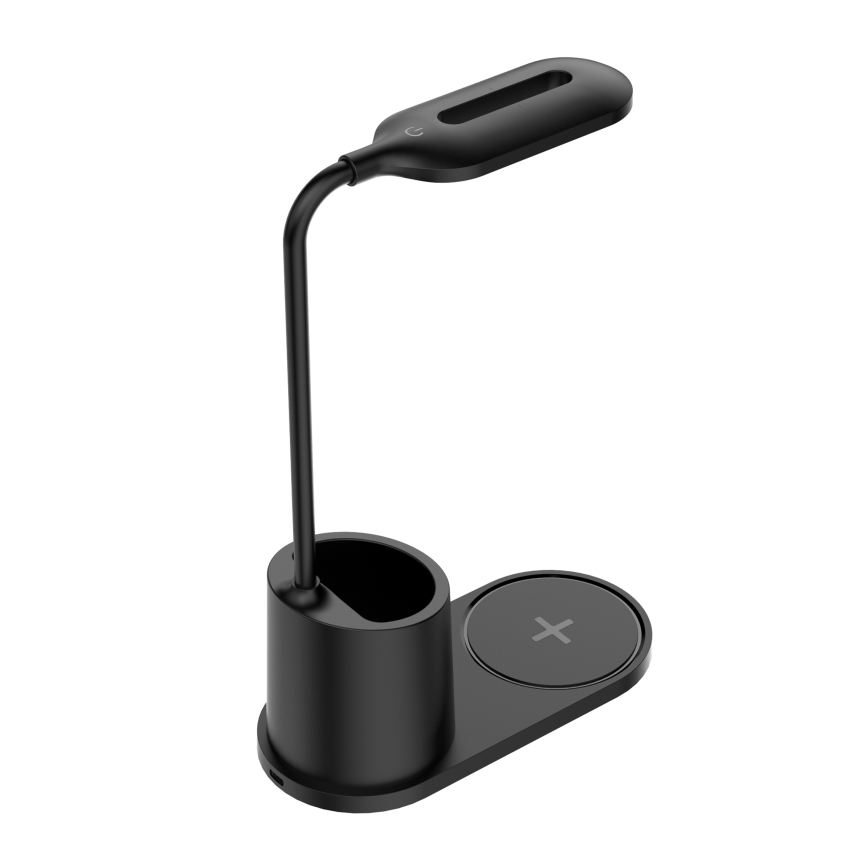 Lámpara de mesa LED LED/3W/5V con carga inalámbrica negro