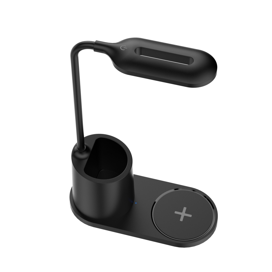 Lámpara de mesa LED LED/3W/5V con carga inalámbrica negro