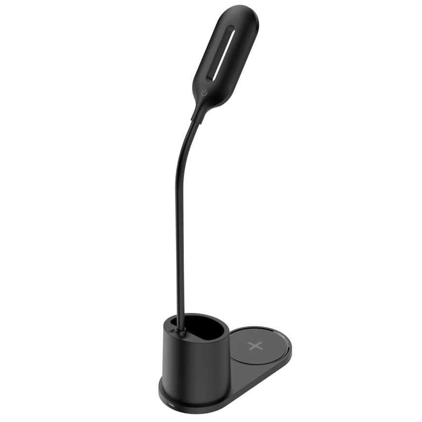 Lámpara de mesa LED LED/3W/5V con carga inalámbrica negro