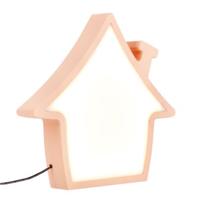 Lámpara de mesa LED para niños HOUSE LED/10W/230V rosa