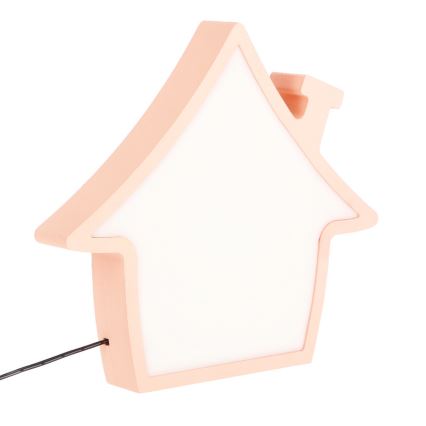 Lámpara de mesa LED para niños HOUSE LED/10W/230V rosa