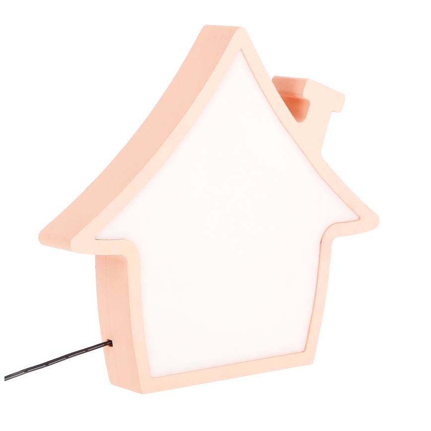 Lámpara de mesa LED para niños HOUSE LED/10W/230V rosa