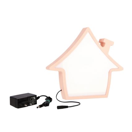 Lámpara de mesa LED para niños HOUSE LED/10W/230V rosa