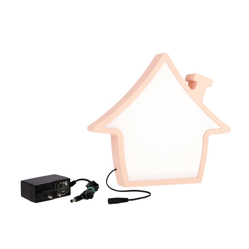 Lámpara de mesa LED para niños HOUSE LED/10W/230V rosa