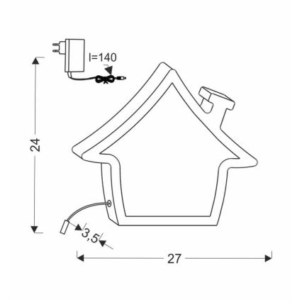 Lámpara de mesa LED para niños HOUSE LED/10W/230V rosa