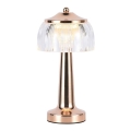 Lámpara de mesa LED recargable con atenuador táctil LED/1W/5V 3000-6000K 1800 mAh oro rosa
