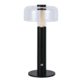 Lámpara de mesa LED recargable con atenuador táctil LED/1W/5V 3000K 1800 mAh negra