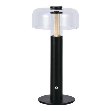 Lámpara de mesa LED recargable con atenuador táctil LED/1W/5V 3000K 1800 mAh negra