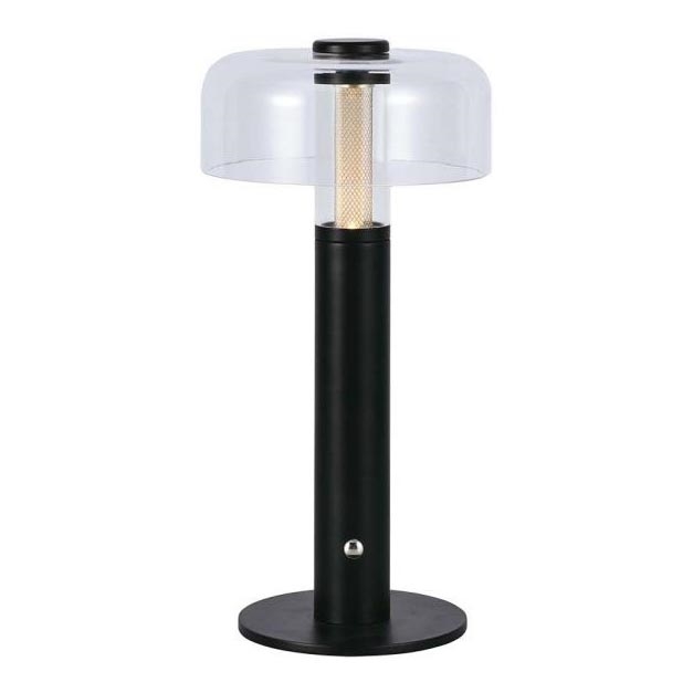 Lámpara de mesa LED recargable con atenuador táctil LED/1W/5V 3000K 1800 mAh negra