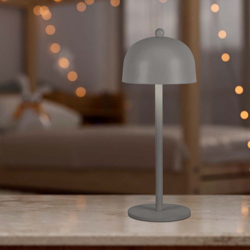 Lámpara de mesa LED recargable con atenuador táctil LED/1W/5V 3000-6000K 1800 mAh gris