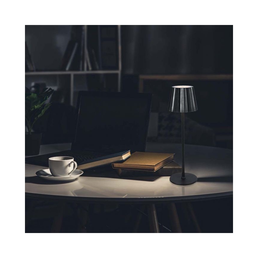 Lámpara de mesa LED recargable con atenuador táctil LED/4W/5V 3000-6000K 1800 mAh negra
