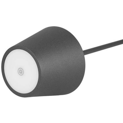 Lámpara de mesa LED recargable táctil regulable LED/2W/5V 4400 mAh 3000K IP54 gris