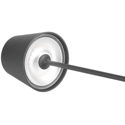 Lámpara de mesa LED recargable táctil regulable LED/2W/5V 4400 mAh 3000K IP54 gris