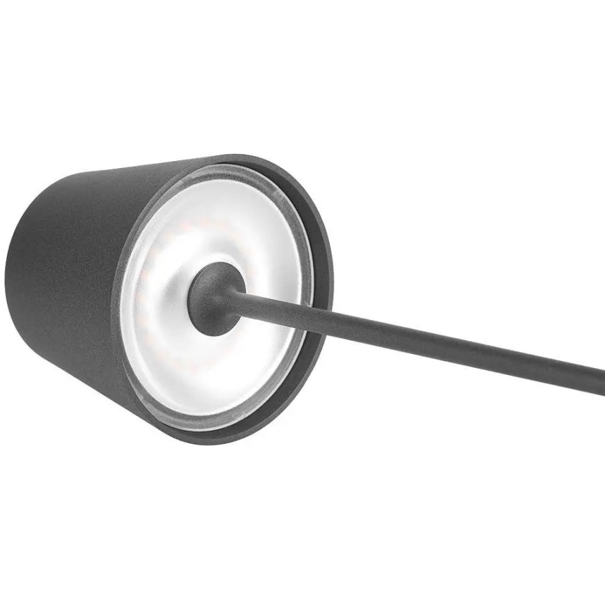 Lámpara de mesa LED recargable táctil regulable LED/2W/5V 4400 mAh 3000K IP54 gris