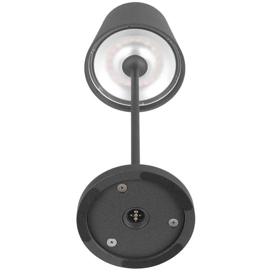 Lámpara de mesa LED recargable táctil regulable LED/2W/5V 4400 mAh 3000K IP54 gris