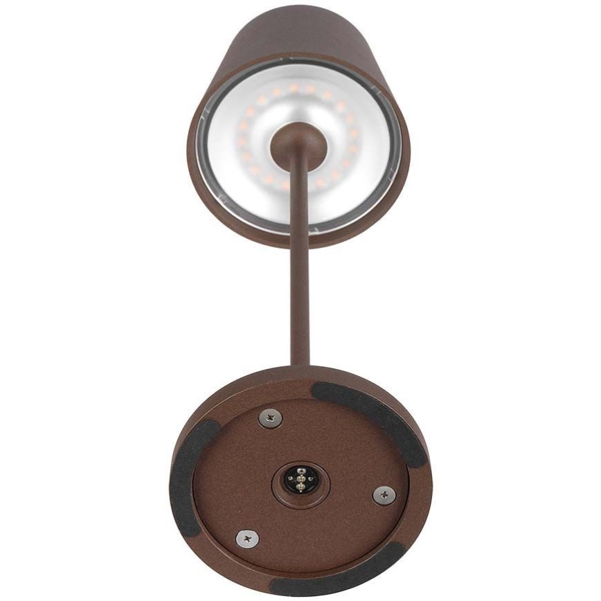 Lámpara de mesa LED recargable táctil regulable LED/2W/5V 4400 mAh 3000K IP54 marrón