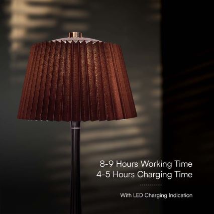LED Lámpara de mesa táctil recargable y regulable LED/1,5W/5V 3000/4000/6000K 1800 mAh marrón