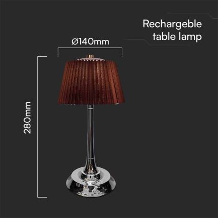 LED Lámpara de mesa táctil recargable y regulable LED/1,5W/5V 3000/4000/6000K 1800 mAh marrón