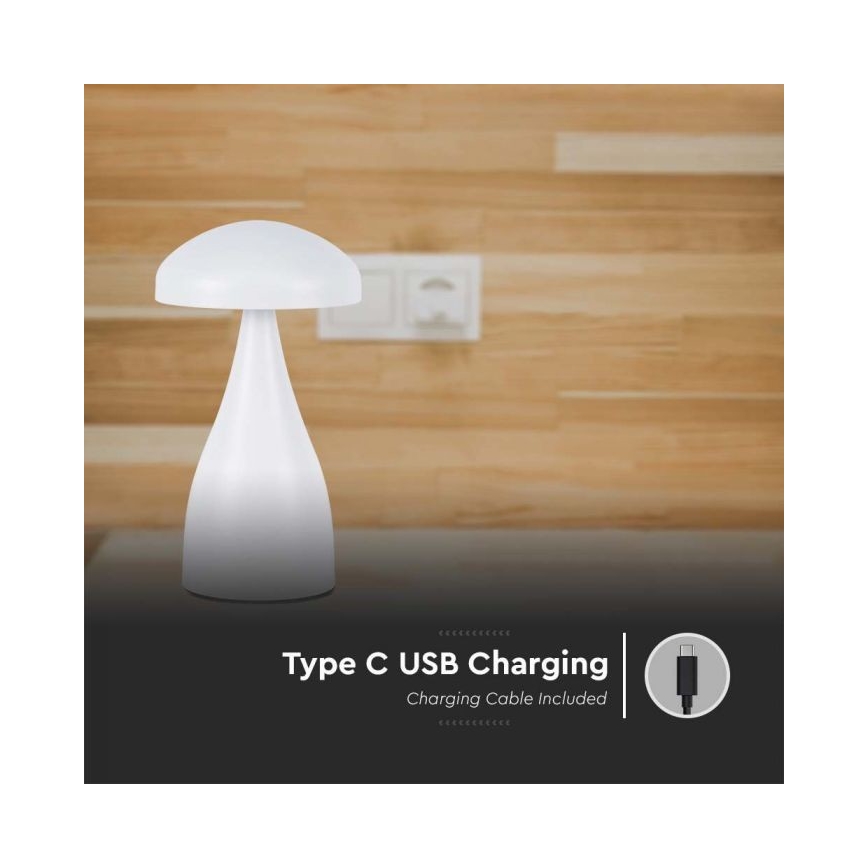 LED Lámpara de mesa táctil recargable y regulable LED/1W/5V 3000-6000K 1800 mAh blanco