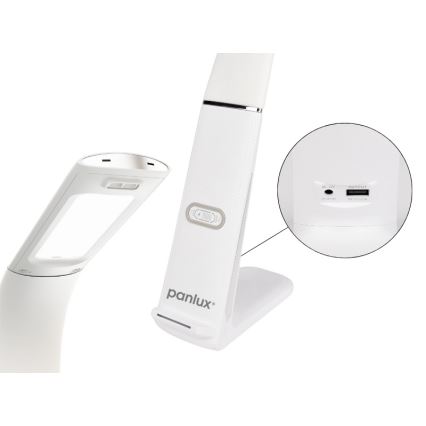 Lámpara de mesa LED regulable con cargador inalámbrico y sensor LORD EVO LED/8W/230V 3000K/4500K/6000K blanco