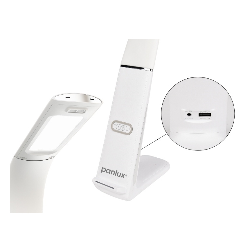 Lámpara de mesa LED regulable con cargador inalámbrico y sensor LORD EVO LED/8W/230V 3000K/4500K/6000K blanco