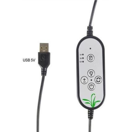 Lámpara de mesa LED regulable con clip para el cultivo de plantas LED/15W/5V