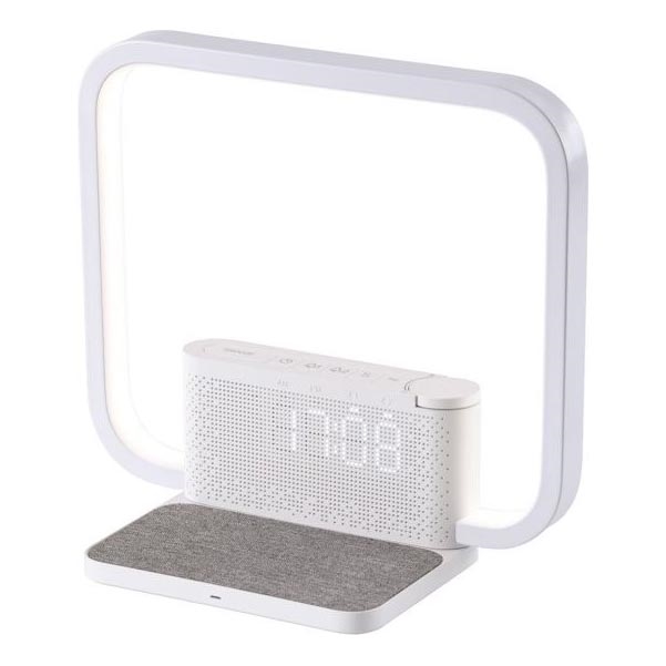 Lámpara de mesa LED regulable con despertador y Qi cargando LED/18W/230V blanco