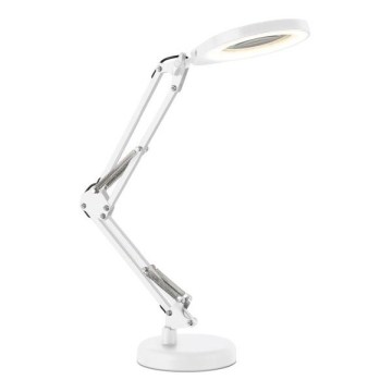 Lámpara de mesa LED regulable con lupa 2 en 1 AURIQ LOUPE LED/10W/5V 3000/4000/6500K blanca