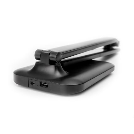 Lámpara de mesa LED regulable con puerto USB REMUS LED/5W/230V negra