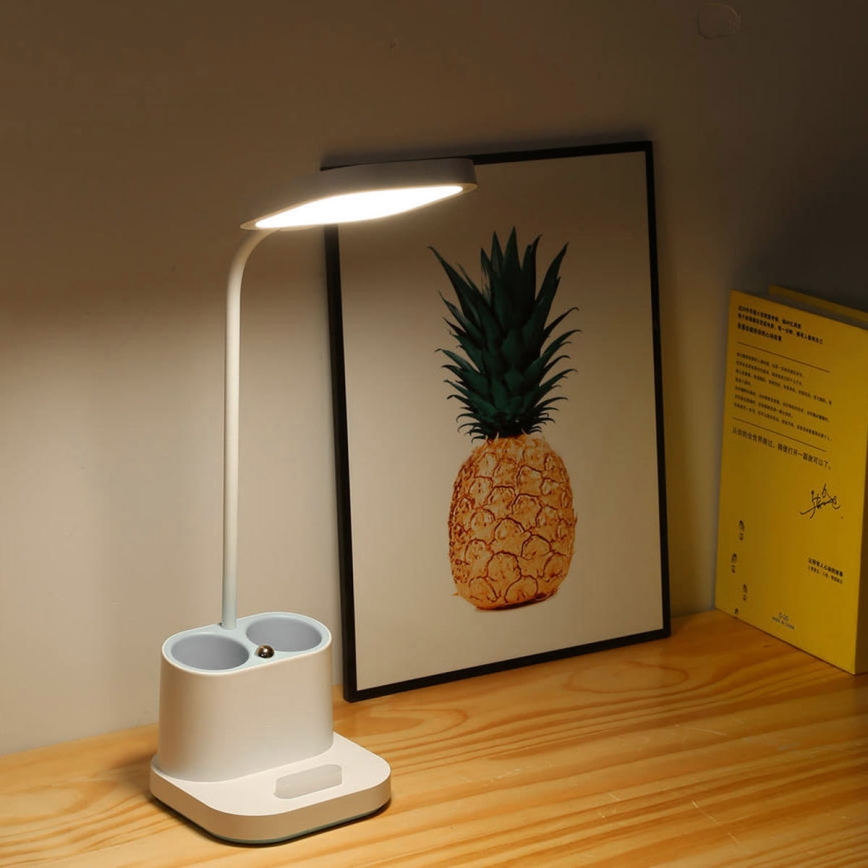 Lámpara de mesa LED regulable con soporte y power bank LED/5W/5V 2400mAh