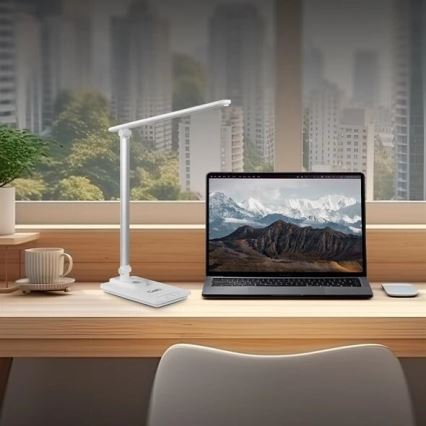 Lámpara de mesa LED regulable con USB LED/9W/230V 3000K/4000K/5500K blanco