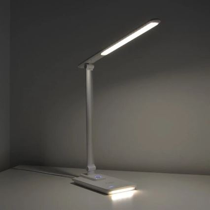 Lámpara de mesa LED regulable con USB LED/9W/230V 3000K/4000K/5500K blanco