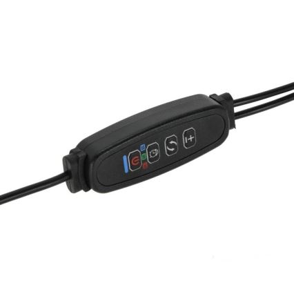 Lámpara de mesa LED regulable flexible con pinza para cultivo de plantas VITARO 2xLED/4W/230V negro