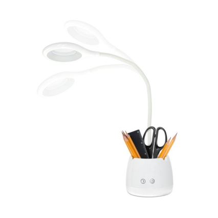 Lámpara de mesa LED regulable, flexible y recargable LUSIA LED/5W/5V 3000/4000K 1200 mAh blanco