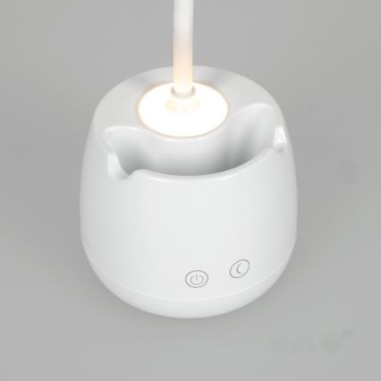 Lámpara de mesa LED regulable, flexible y recargable LUSIA LED/5W/5V 3000/4000K 1200 mAh blanco