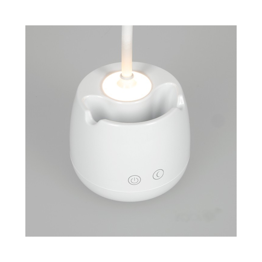 Lámpara de mesa LED regulable, flexible y recargable LUSIA LED/5W/5V 3000/4000K 1200 mAh blanco