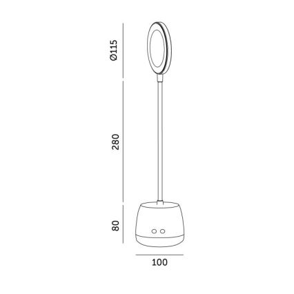 Lámpara de mesa LED regulable, flexible y recargable LUSIA LED/5W/5V 3000/4000K 1200 mAh blanco