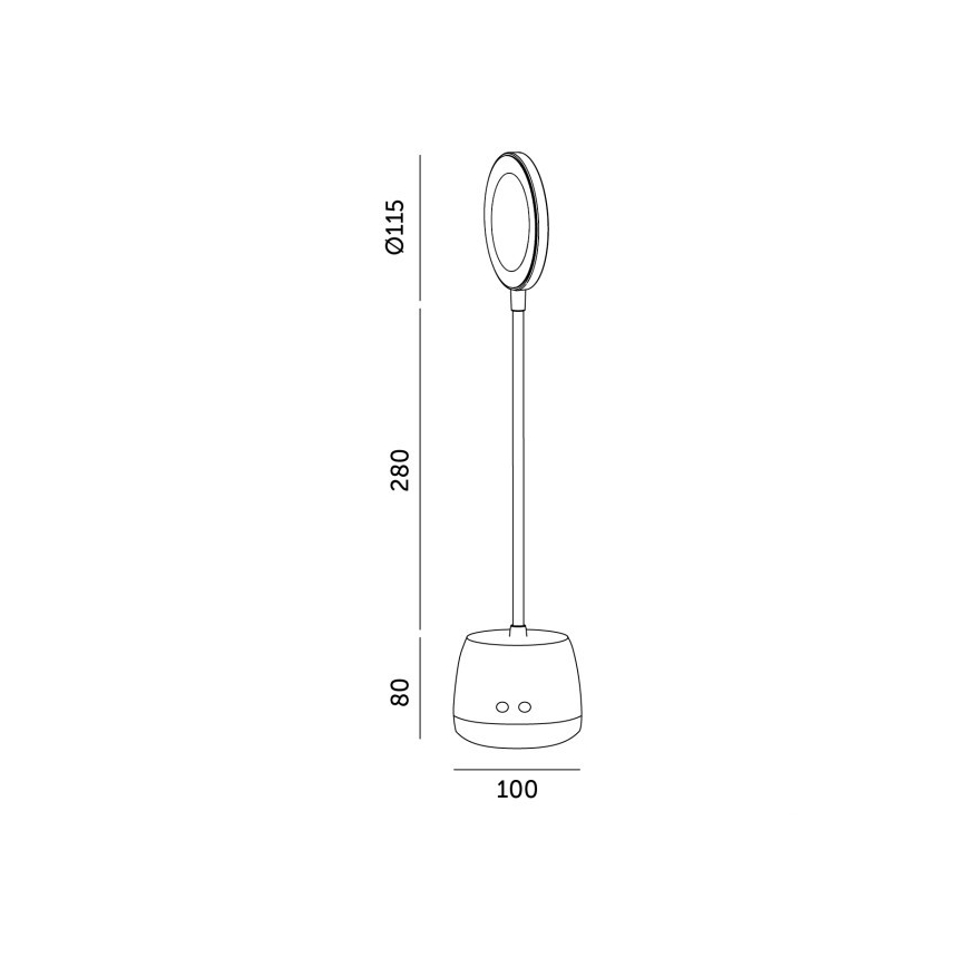 Lámpara de mesa LED regulable, flexible y recargable LUSIA LED/5W/5V 3000/4000K 1200 mAh negro