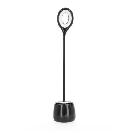 Lámpara de mesa LED regulable, flexible y recargable LUSIA LED/5W/5V 3000/4000K 1200 mAh negro