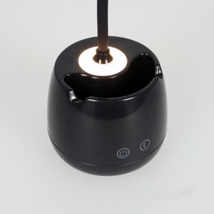 Lámpara de mesa LED regulable, flexible y recargable LUSIA LED/5W/5V 3000/4000K 1200 mAh negro