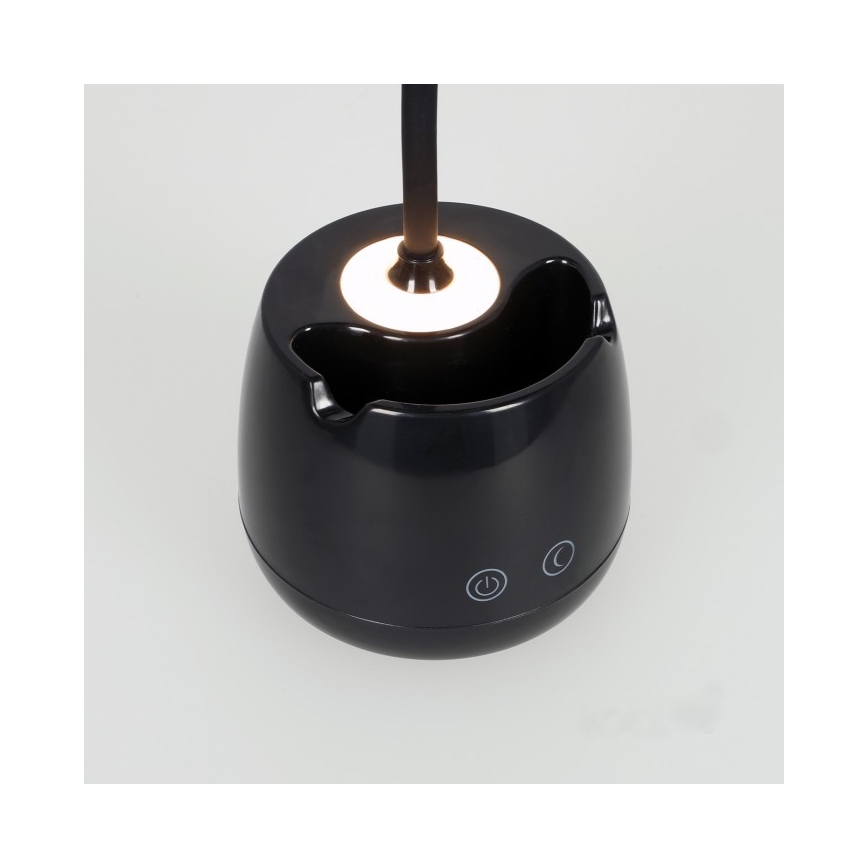 Lámpara de mesa LED regulable, flexible y recargable LUSIA LED/5W/5V 3000/4000K 1200 mAh negro