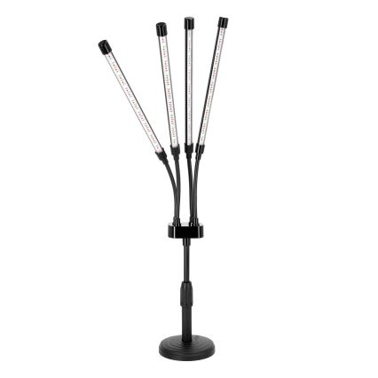 Lámpara de mesa flexible LED regulable para el cultivo de plantas VITARO 4xLED/10W/230V negro