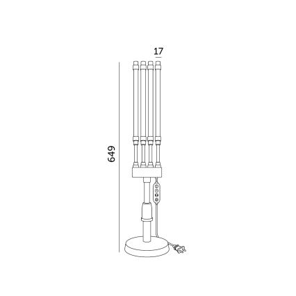 Lámpara de mesa flexible LED regulable para el cultivo de plantas VITARO 4xLED/10W/230V negro
