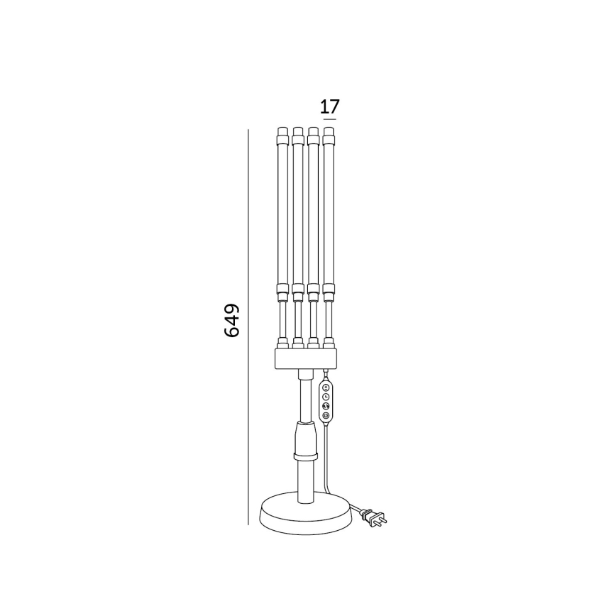 Lámpara de mesa flexible LED regulable para el cultivo de plantas VITARO 4xLED/10W/230V negro