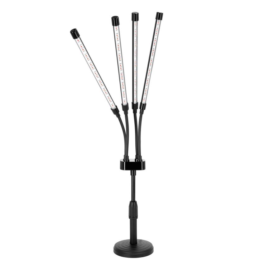 Lámpara de mesa LED regulable y flexible para cultivo de plantas VITARO 4xLED/10W/230V negra