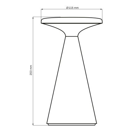 Lámpara de mesa exterior LED regulable con sensor táctil PAROS LED/1,8W/5V USB 1800 mAh IP44 negra