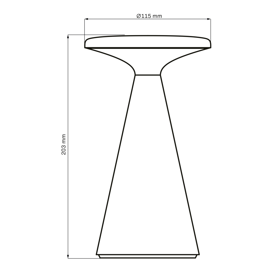 Lámpara de mesa exterior LED regulable con sensor táctil PAROS LED/1,8W/5V USB 1800 mAh IP44 negra