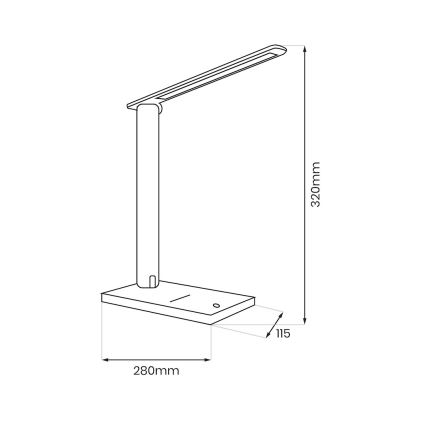 Lámpara de mesa LED regulable POST LED/5W/5V 3000-6500K negro