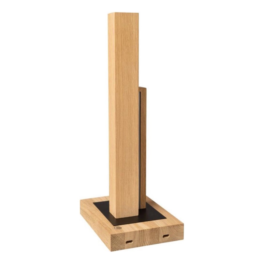 Lámpara de mesa LED regulable SOHO BLACK LED/10W/230V 45 cm roble