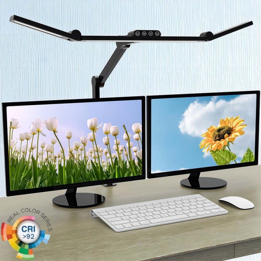 Lámpara de mesa LED regulable táctil flexible LED/24W/230V 3000-6500K CRI 92 negro
